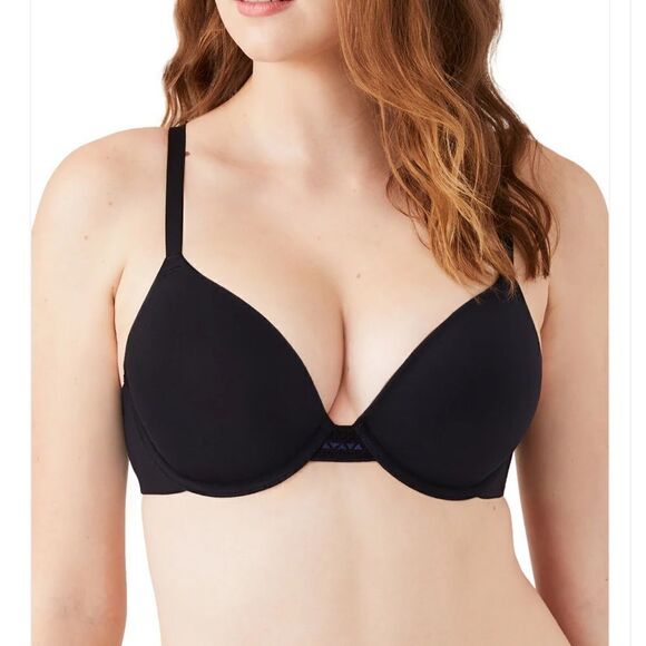 NWT Wacoal Perfect Primer Underwire Push Up Bra black   858313 - Picture 1 of 14